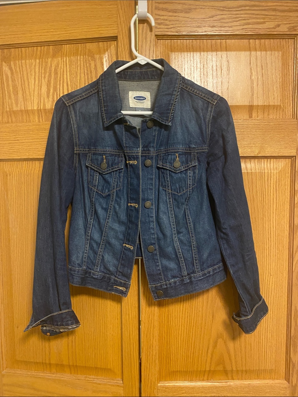 Old Navy Classic Dark Blue Denim Jean Jacket - Women's